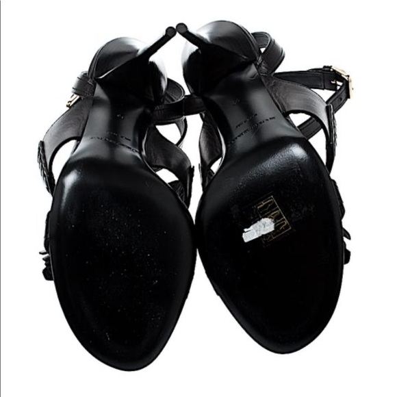 Burberry Black w/ Tag leather tassel strap sandals size EU 37.5 (Approx U.S 7.5) - Picture 3 of 5
